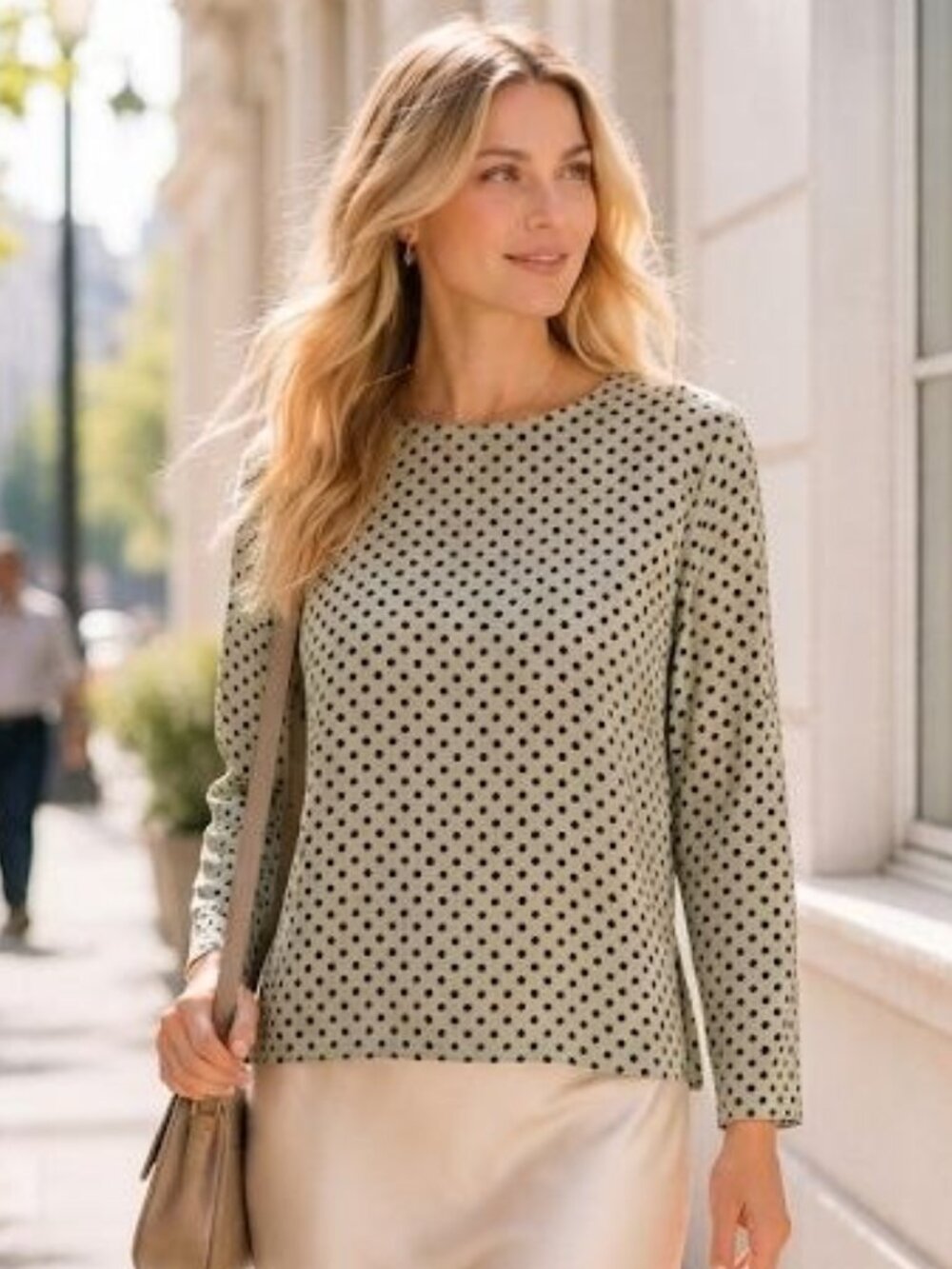 Philosophy Republic Polka Dot Blouse 100% Rayon Lined Chic Top Size S